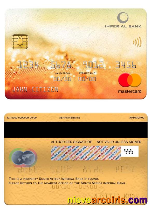 South Africa Imperial Bank mastercard